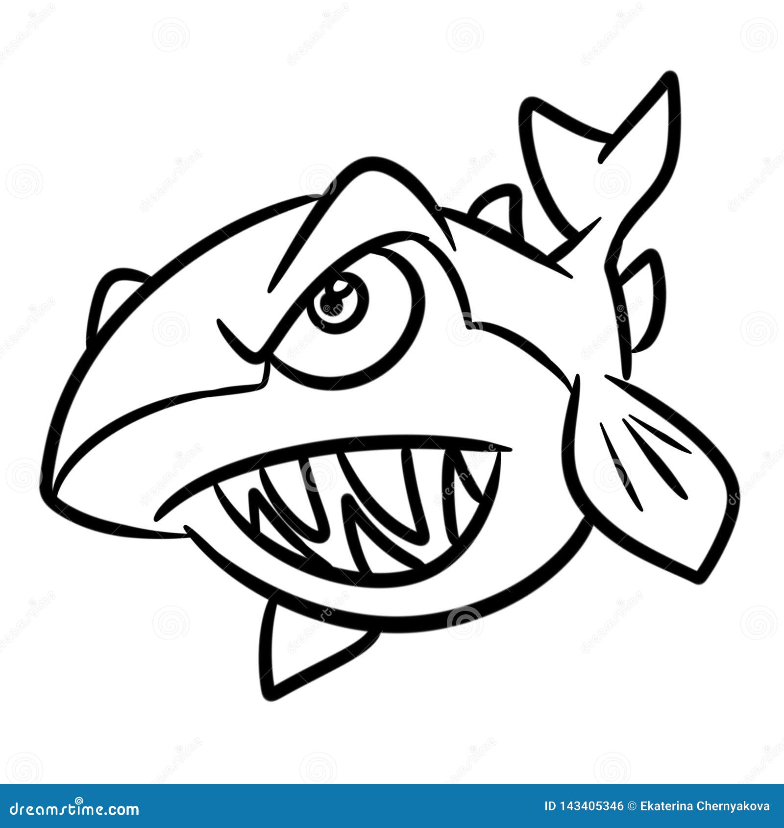 Piranha coloring page stock illustrations â piranha coloring page stock illustrations vectors clipart