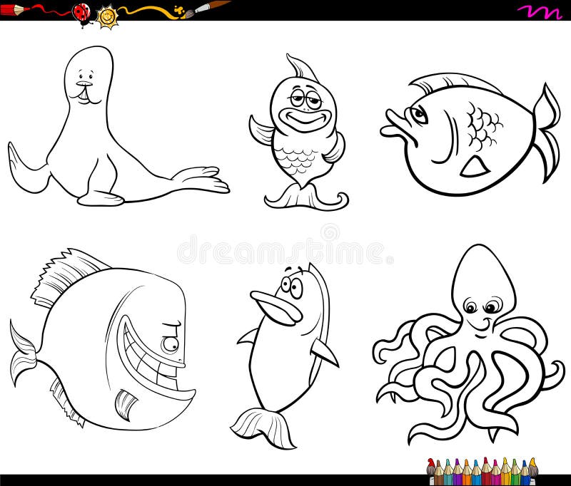 Piranha coloring page stock illustrations â piranha coloring page stock illustrations vectors clipart