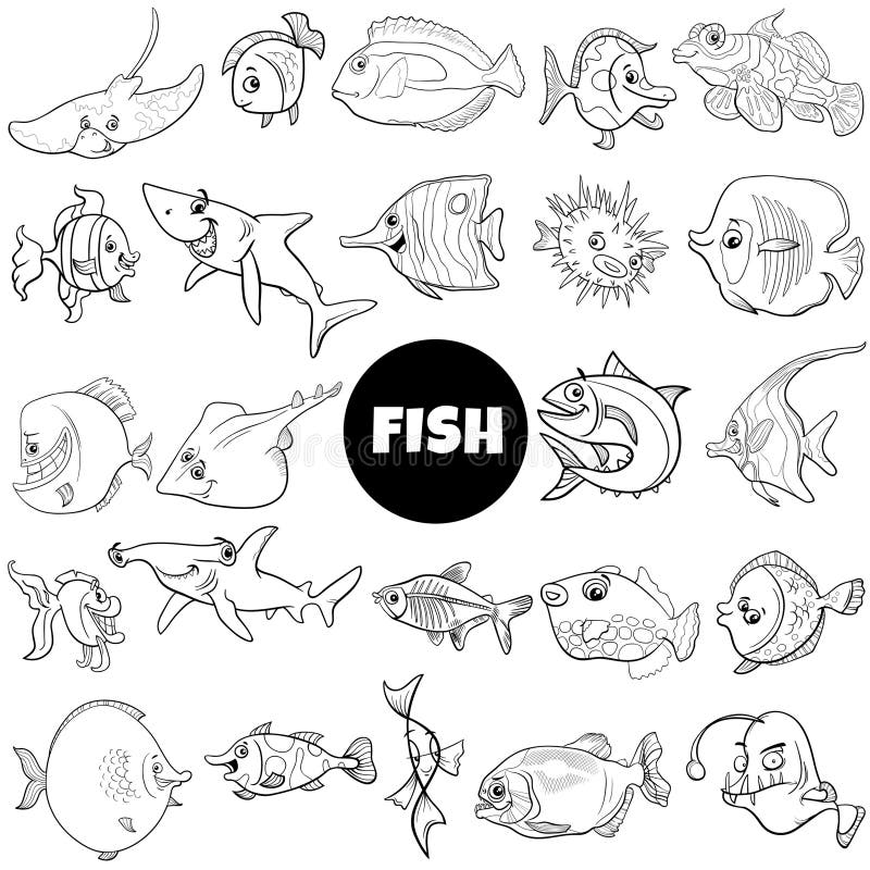 Piranha coloring page stock illustrations â piranha coloring page stock illustrations vectors clipart