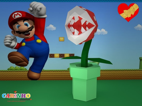 Carnivorous plant mario bros low poly papercraft download now