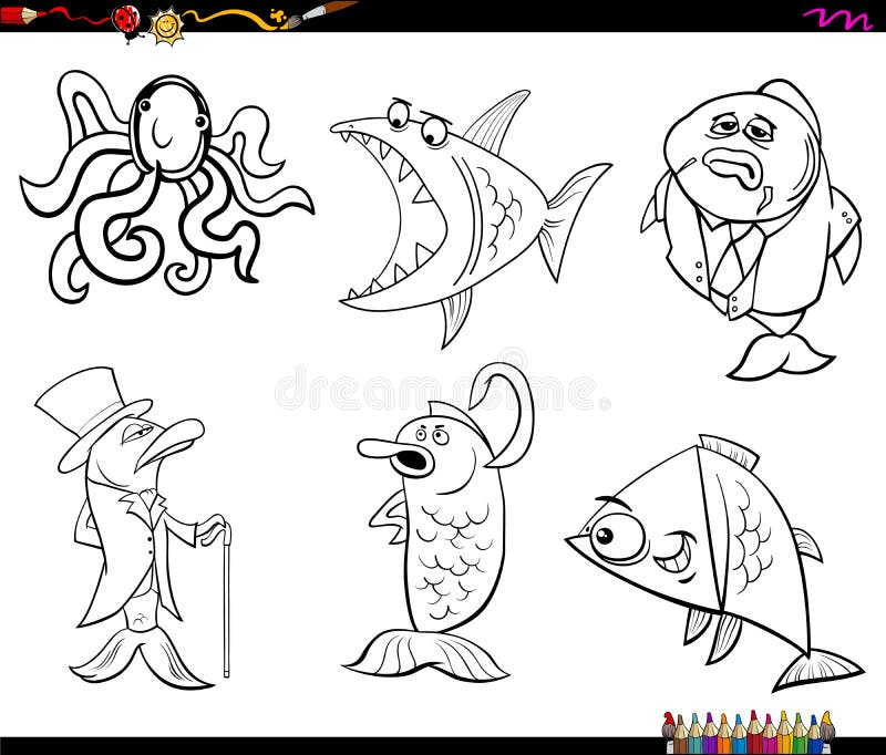 Piranha coloring page stock illustrations â piranha coloring page stock illustrations vectors clipart