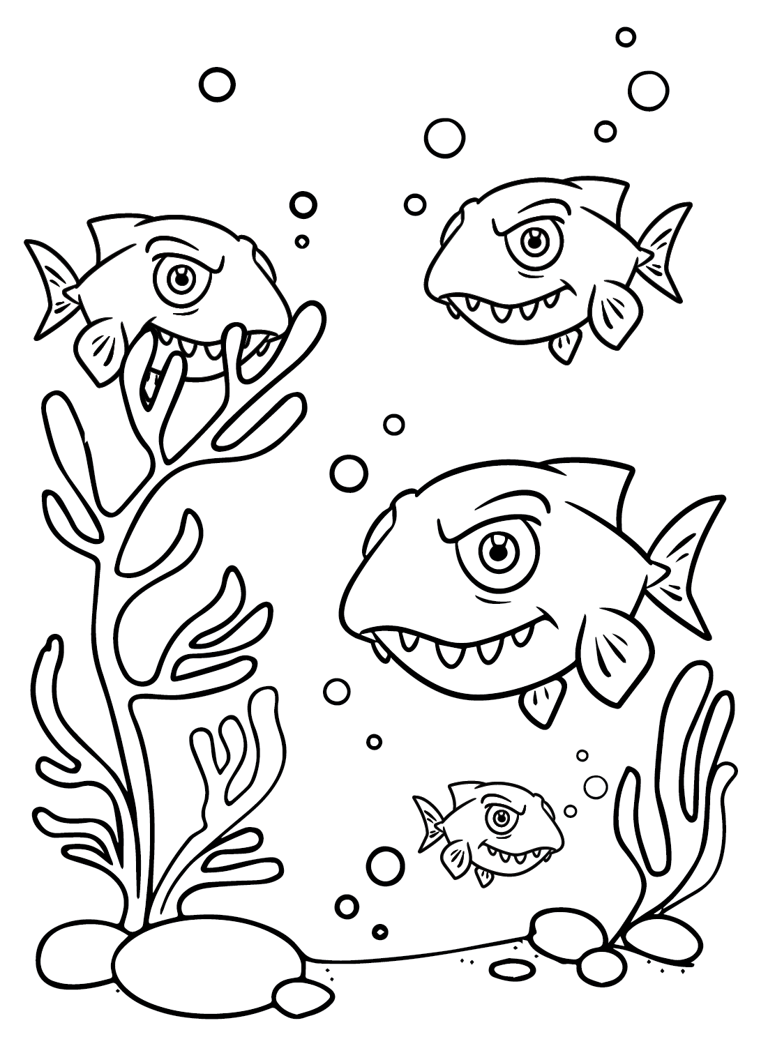 Piranha coloring pages