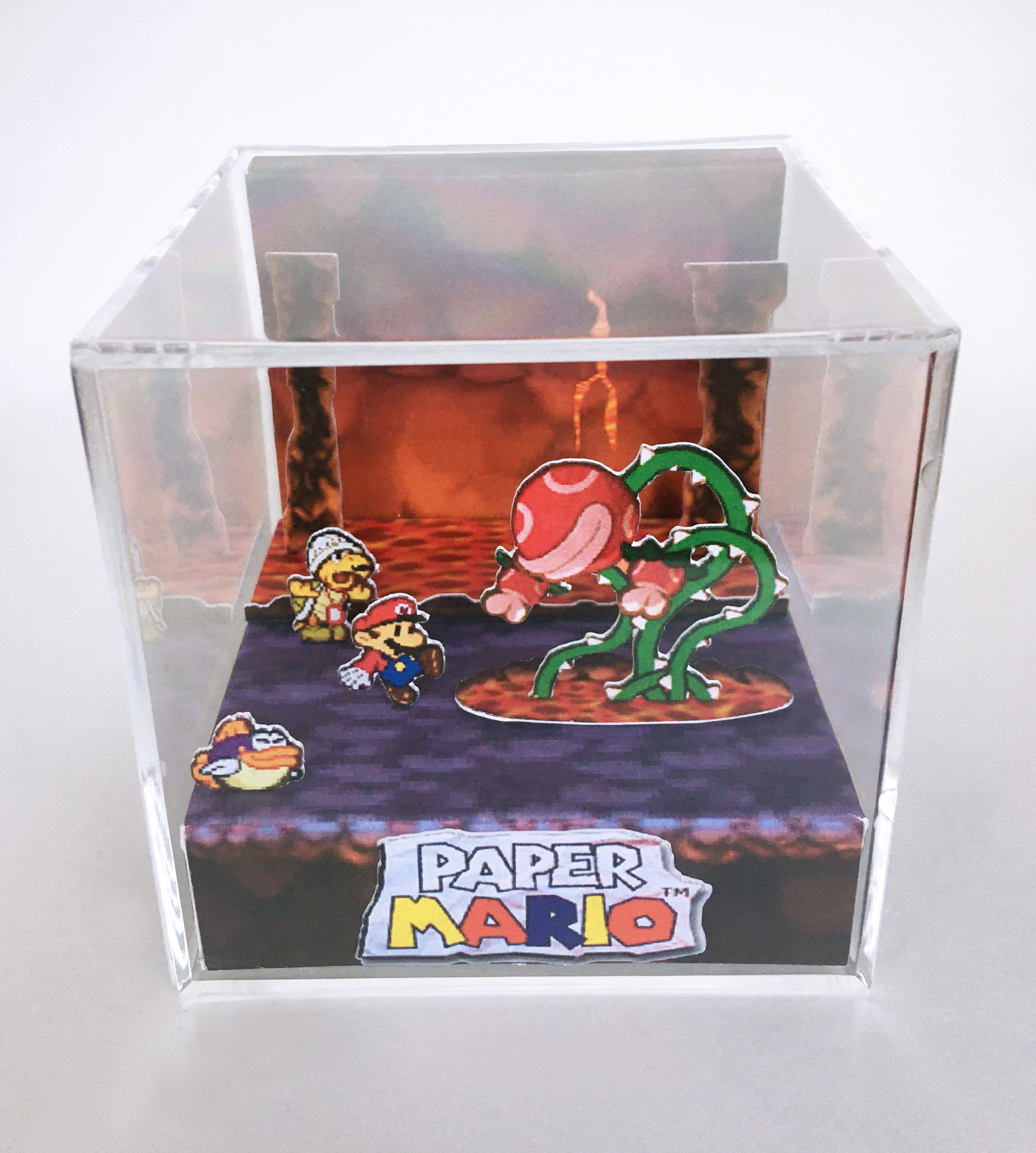 Paper mario n d diorama cube lava piranha fight