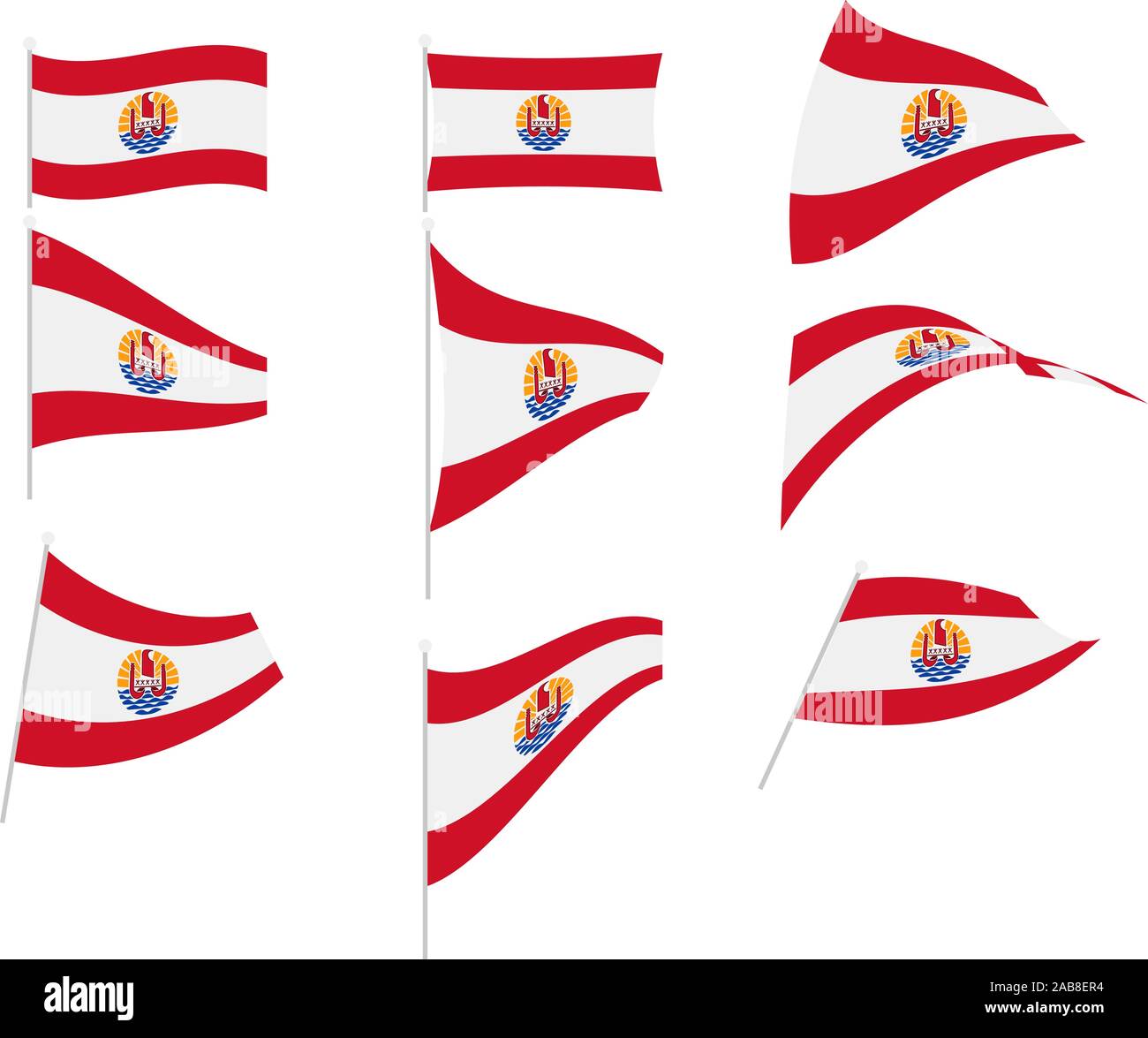 Flag of the french polynesia stock vector images