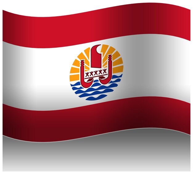 Premium psd french polynesia wave flag d