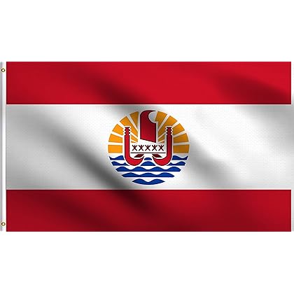 Dmse french polynesia france canoe golden sun flag x ft foot polyester d flag uv resistant x ft foot patio lawn garden