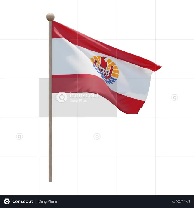 French polynesia flagpole flag d icon download in png obj or blend format