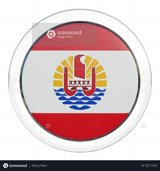 French polynesia round flag flag d icon download in png obj or blend format
