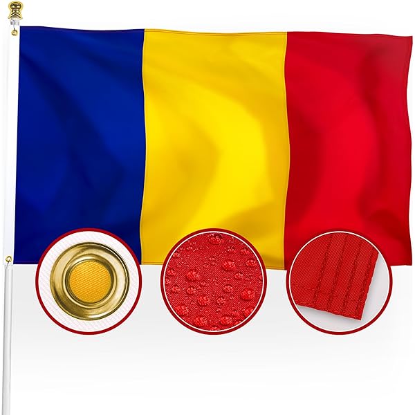 Xifan premium nylon romania romanian flag x outdoor double sided heavy duty d romanian national country flags the strongest longest lasting with sewn stripes stitch hemmingbrass grommets patio lawn