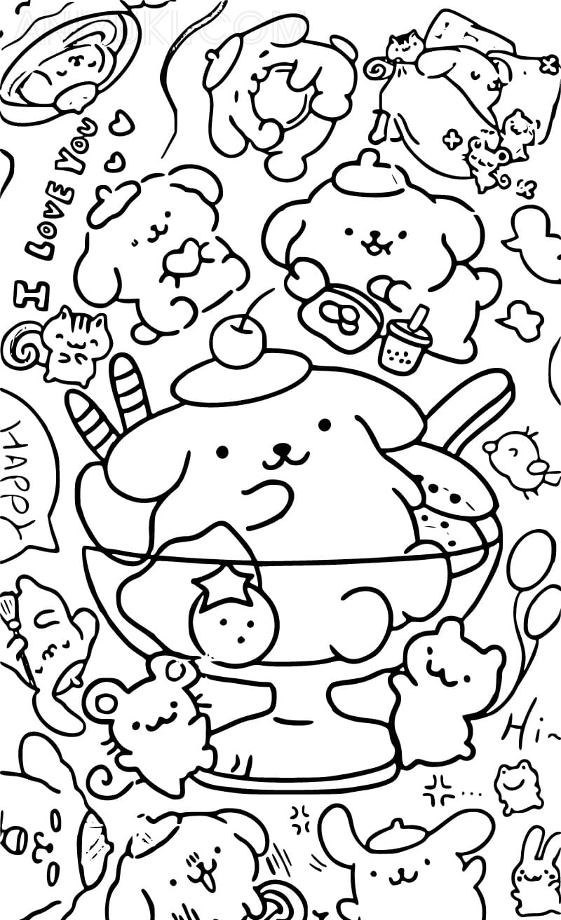 Pompompurin coloring pages