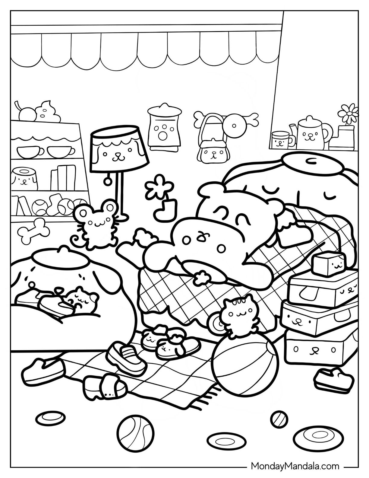 Pompompurin coloring pages free pdf printables hello kitty colouring pages hello kitty coloring cute coloring pages