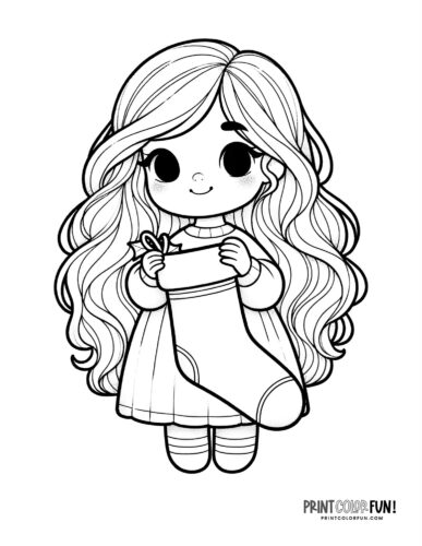 Christmas stocking clipart pages for easy craft coloring fun for the holidays at