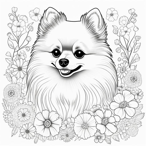 Pomeranian cute posture smooth lines