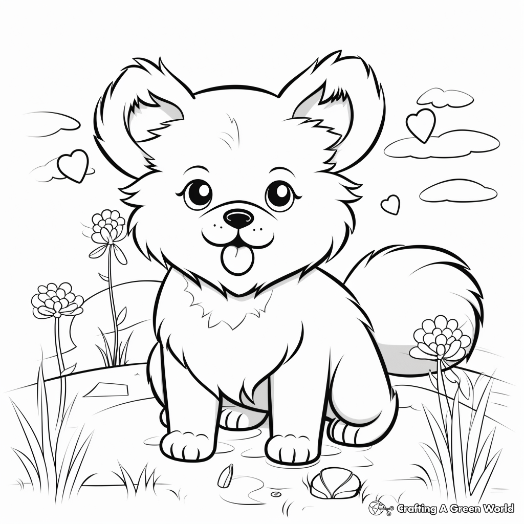 Fluffy dog coloring pages