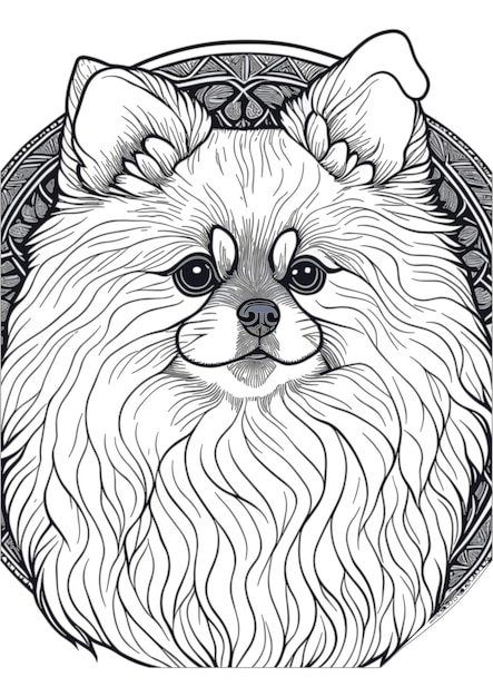 Premium vector vector dog outline coloring page coloring book illustration pomeranian