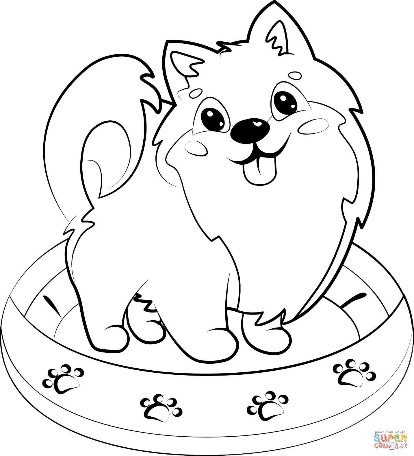 Pomeranian puppy coloring page free printable coloring pages