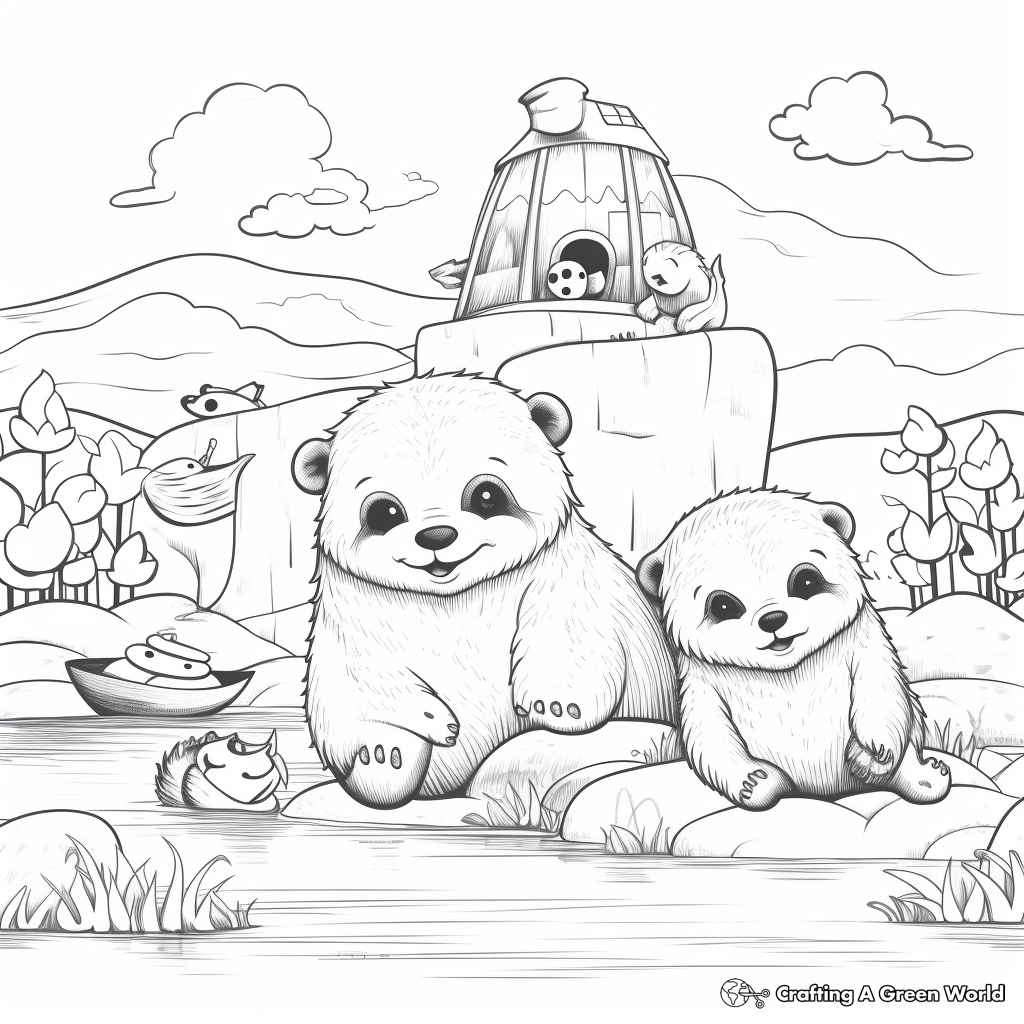 Pond animals coloring pages