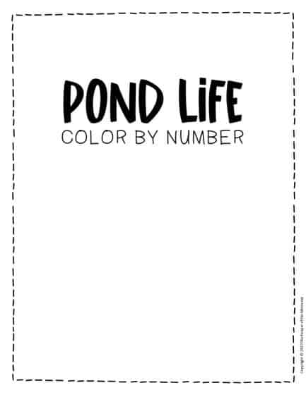 Color by number pond preschool worksheets
