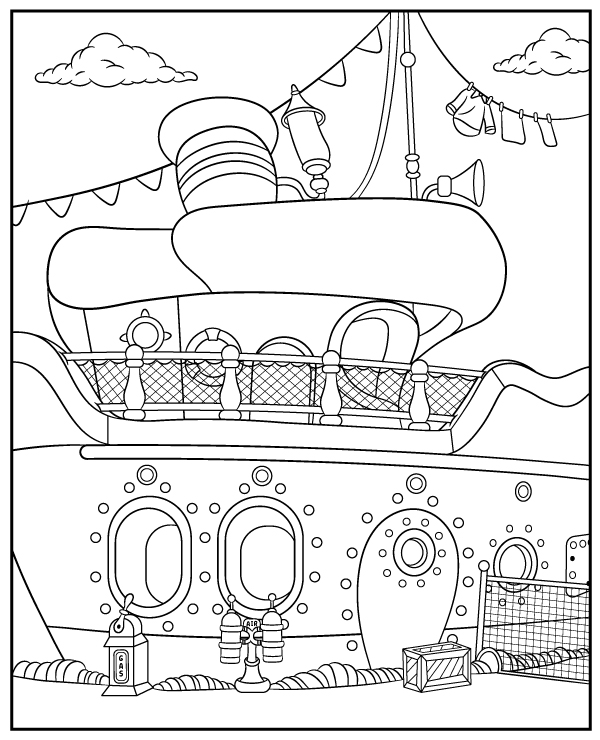 Donald duck pond ride coloring page