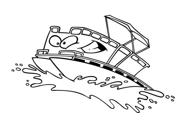 Cartoon pontoon boat stock vector by ronleishman