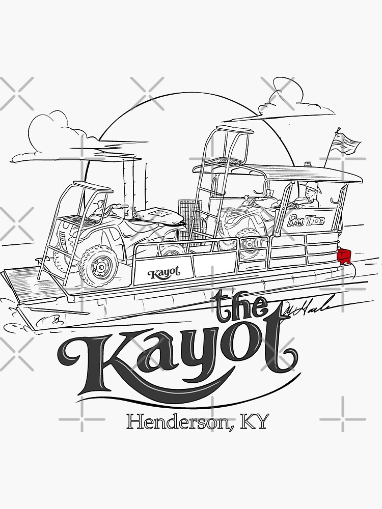 The kayot pontoon boat sticker for sale by michael garber