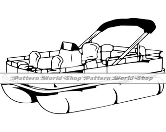 Pontoon boat clipart pontoon boat svg pontoon boat cut file pontoon boat cricut silhouette cut file pontoon silhouette svg dxf png