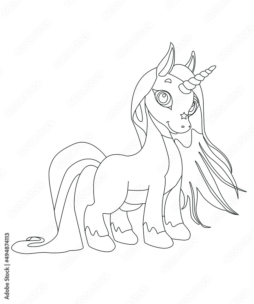 Unicorns vector coloring book page unicorn children background coloring page unicorn magic pony cartoon sketch animals animals coloring page animals vector cute unicorn with flowers vector