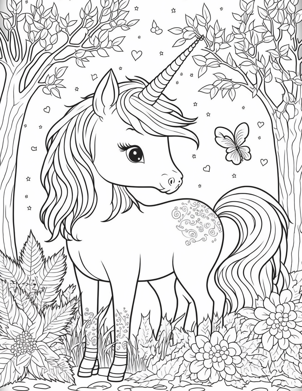 Cute unicorn printable coloring pages for kids printable pdf file â coloring