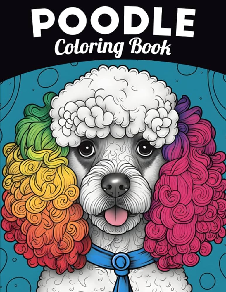 Poodle coloring book fun and easy dogs coloring pages in cute style with poodle for kids adults sommer alura books