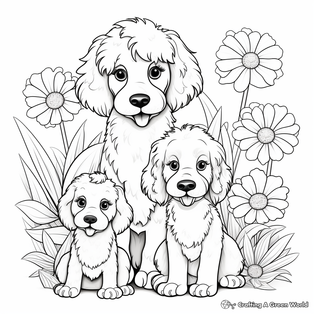 Poodle coloring pages