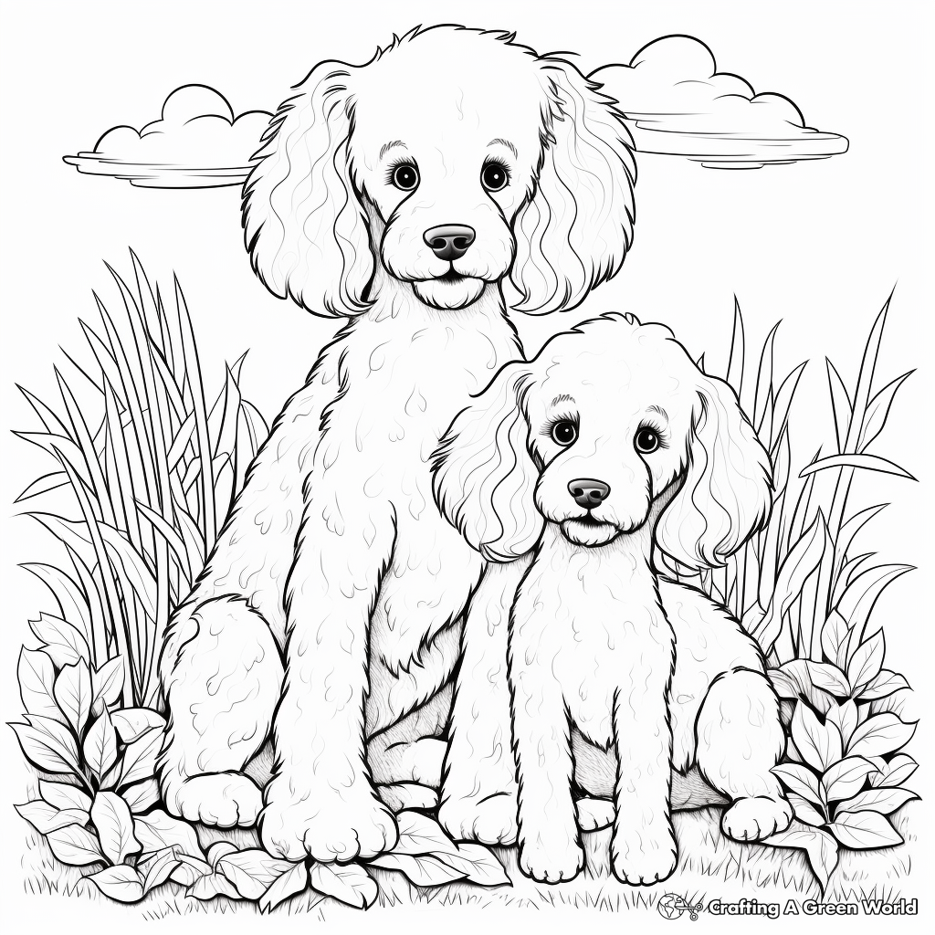 Poodle coloring pages