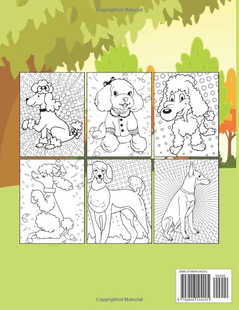 Poodle coloring book easy and fun activity featuring gorgeous and unique stress relief relaxation poodle coloring pages beautiful poodle coloring book for adults and kids ramsey rusty books