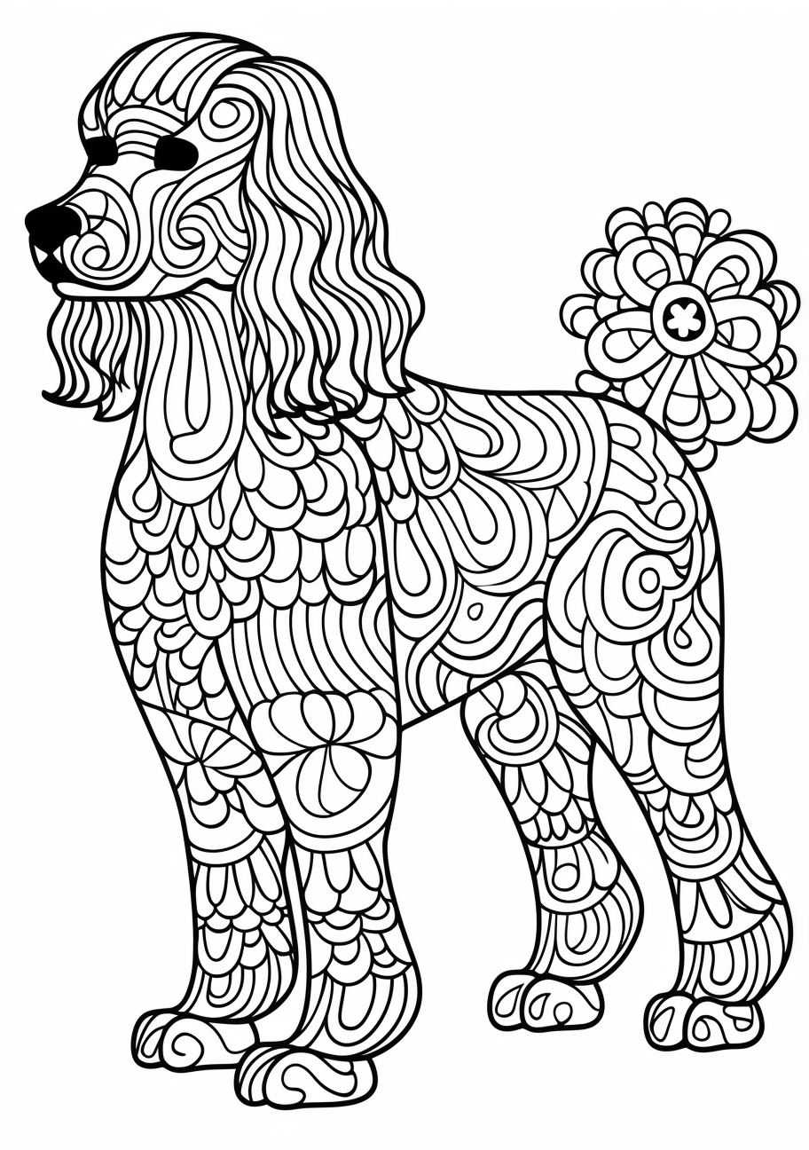 Artistic poodle abstract lines