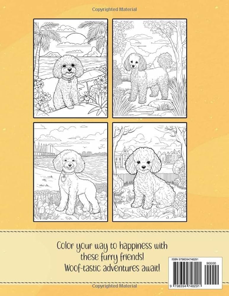 Poodle coloring book easy and relaxing dog colouring pages with beautiful floral themes for kids adults and all goldendoodle moms dads sunshine coloring press books