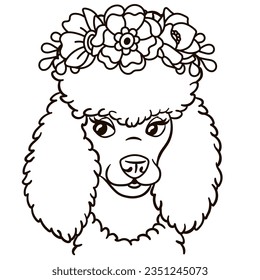 Thousand cartoon poodle head royalty