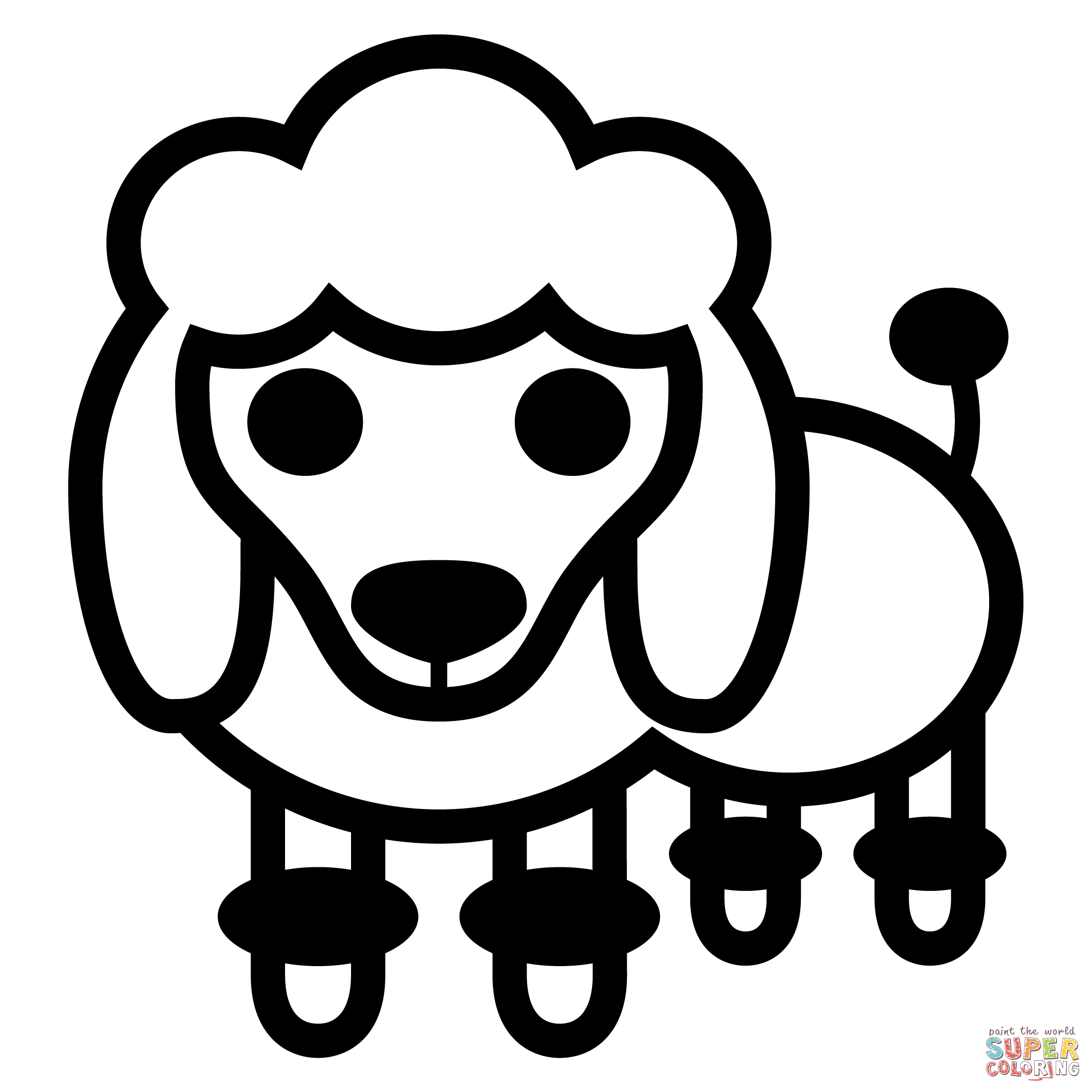 Poodle emoji coloring page free printable coloring pages