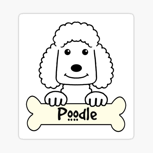 Poodle cartoon stickers for sale