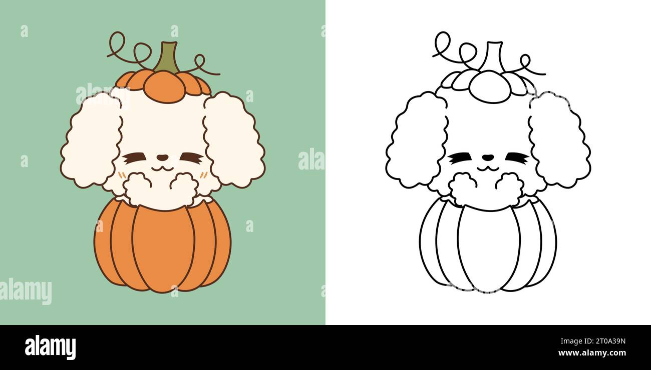 Cartoon halloween poodle dog clipart for coloring page and illustration happy art halloween puppy stock vector image art