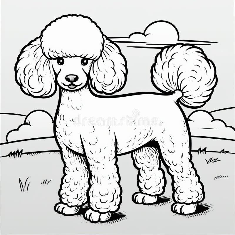 Coloring page poodle dog stock illustrations â coloring page poodle dog stock illustrations vectors clipart