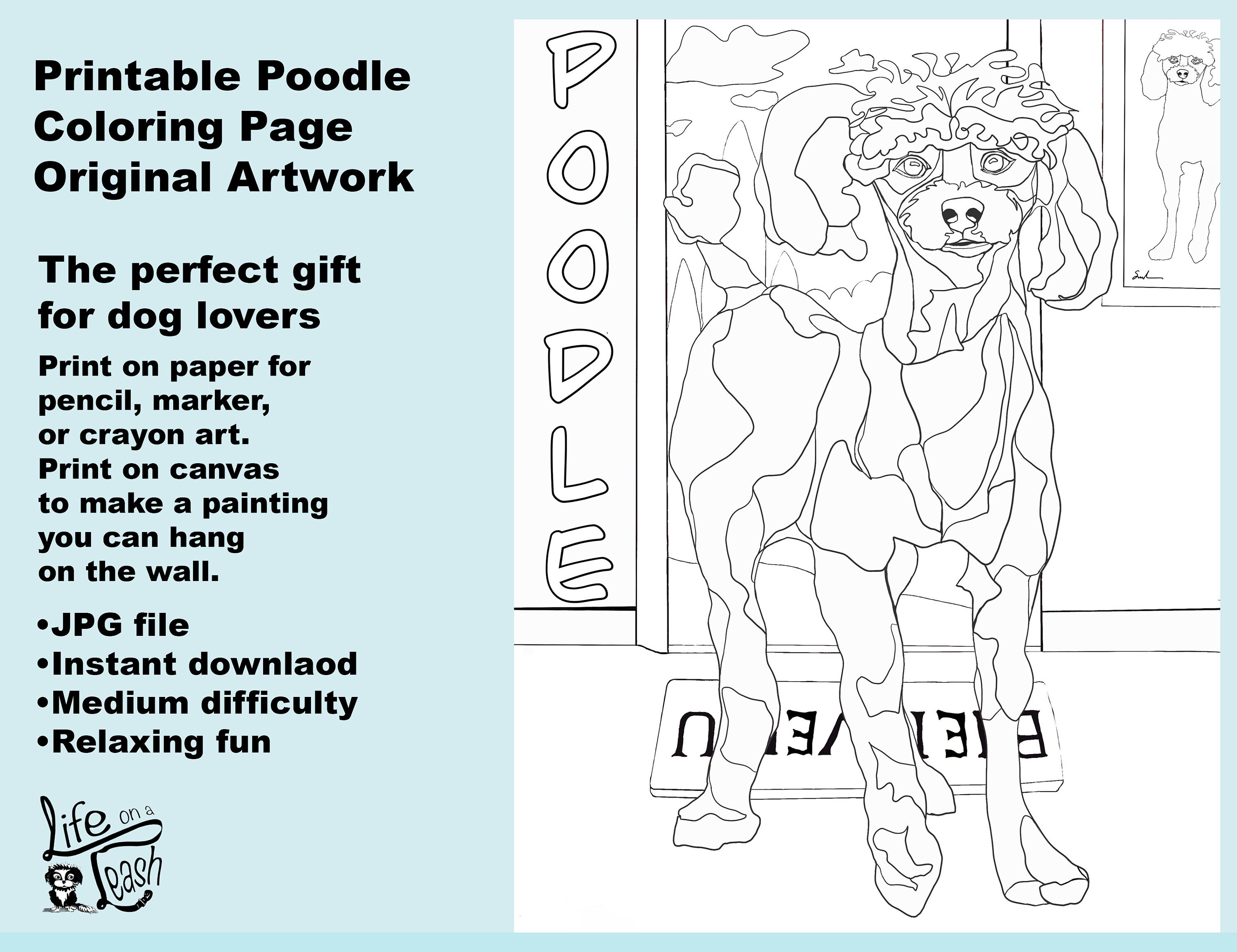 Poodle coloring page