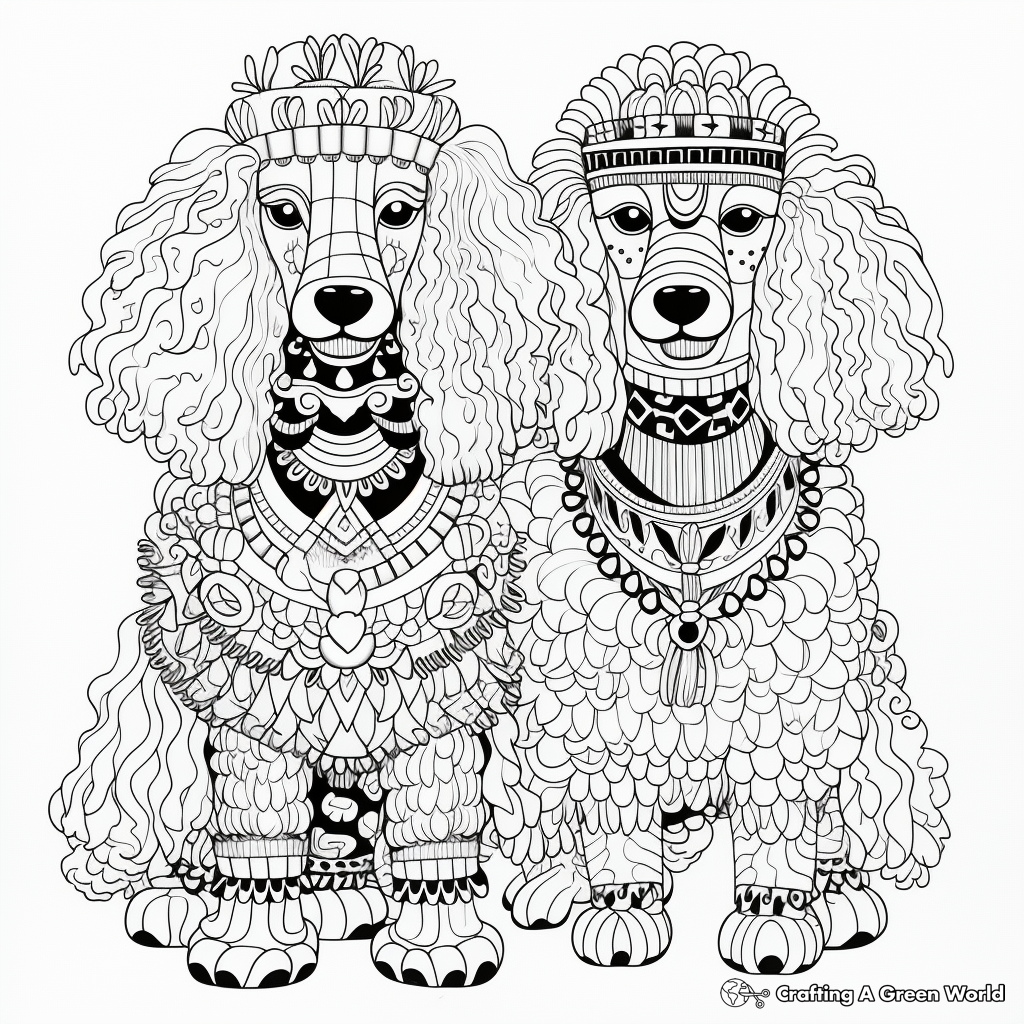 Poodle coloring pages
