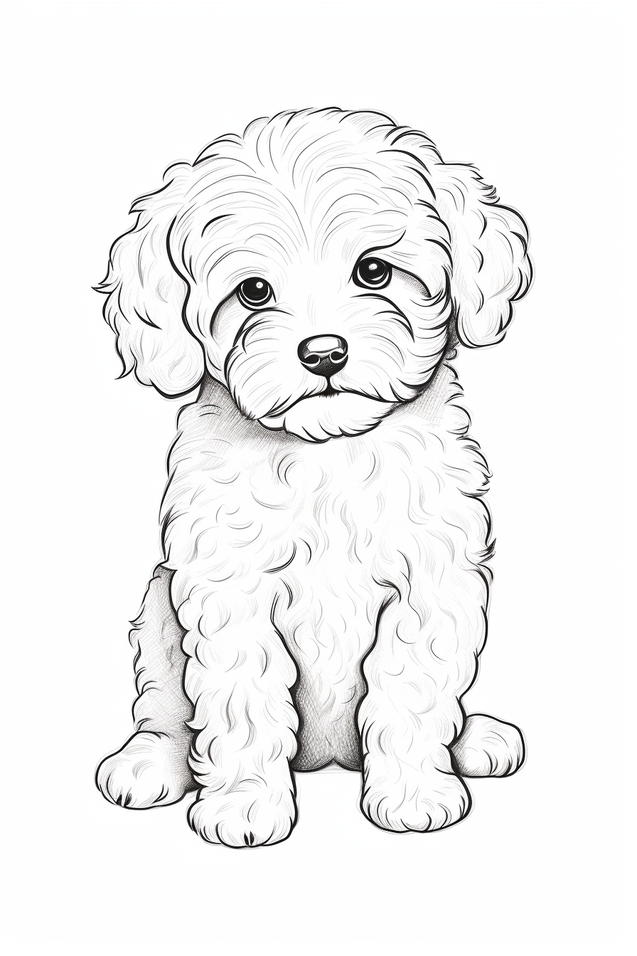 Poodle dog as coloring template download free coloring pages and templates for kids