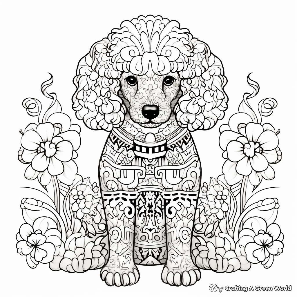 Poodle coloring pages