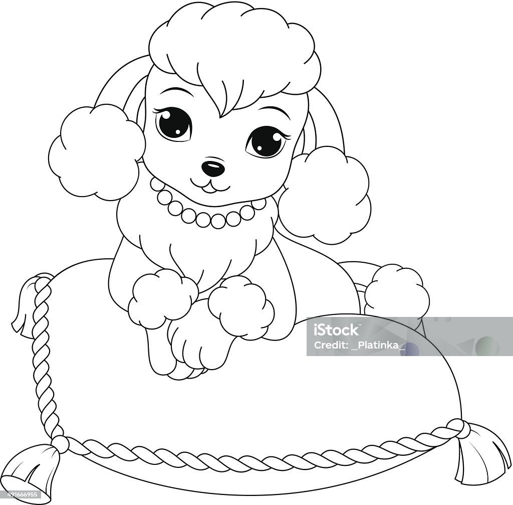 Poodle coloring page stock illustration