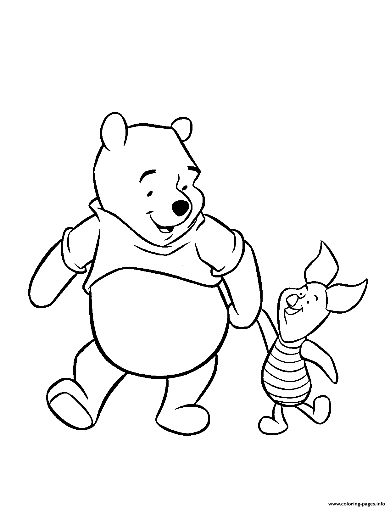 Winnie the pooh friendship with piglet pig s to printbb coloring page printable