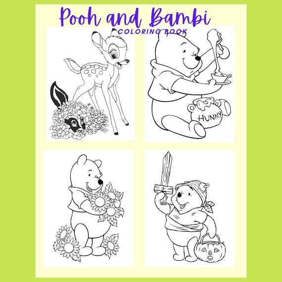 Pooh bear friends coloring sheetspagesbook