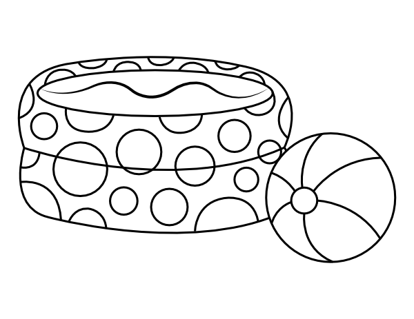 Printable kiddie pool coloring page