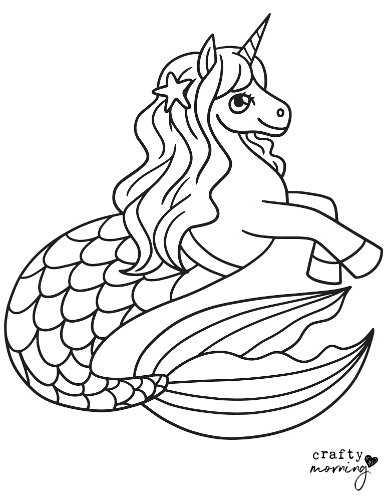 Unicorn mermaid coloring pages