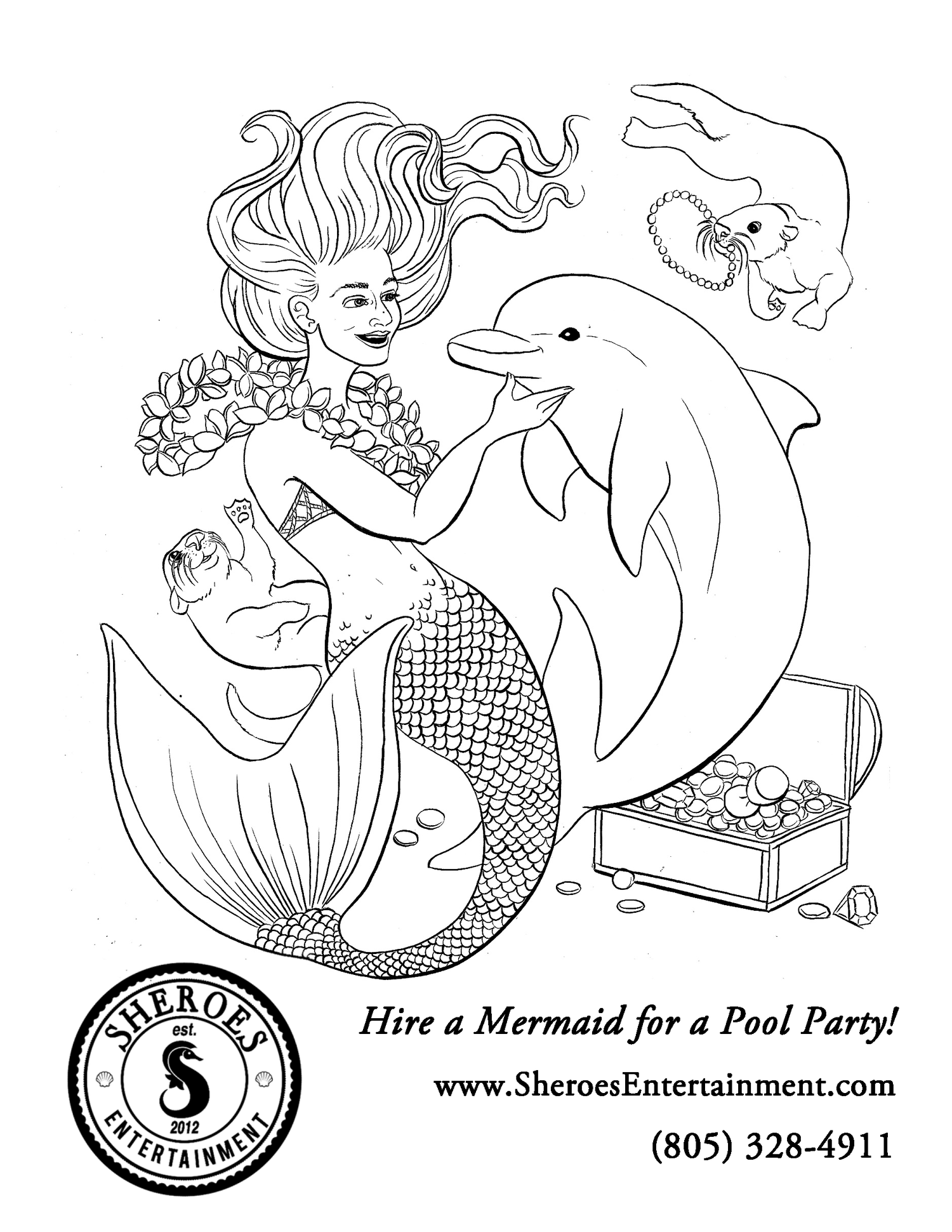 New free mermaid coloring book page series released â sheroes entertainment