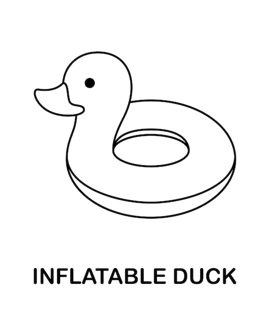 Premium vector coloring page with inflatable duck for kids